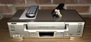 Sanyo Vwm - 700 4 Head Vcr Vhs Player Remote & Cables Ready To Use Cond