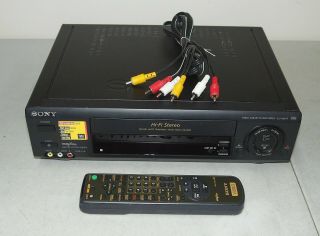 Read Ad Sony Vhs Vcr Player Recorder Slv - 685hf,  Remote,  Cables