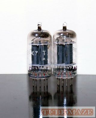 Matched Pair Tung - Sol 12ax7/ECC83 LONG plates tubes Dimpled - getter - Test NOS 2