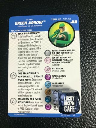 Dc Heroclix Justice League Unlimited 026.  03 Green Arrow Team Up Card