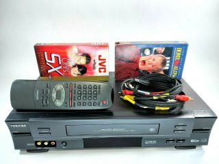 Toshiba W - 614 Vhs Vcr Video Cassette Recorder/player 4 Head Hifi Stereo,  Remote