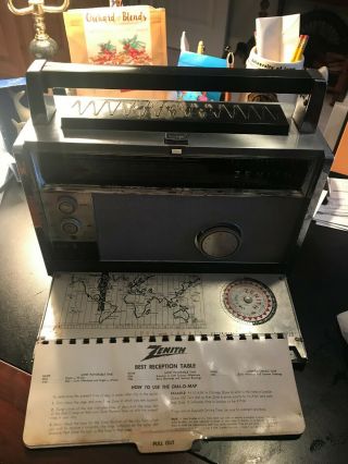Old Zenith Transoceanic Royal 3000 Multiband All Transistor Radio & Log Book