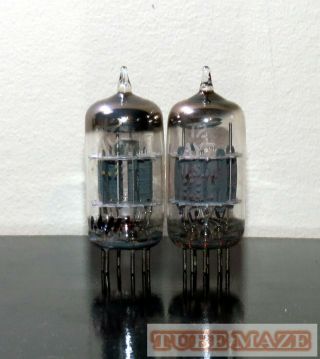 Matched Pair Ge 12ay7 Gray Plates Tubes O - Getter - 1960s - Test Nos