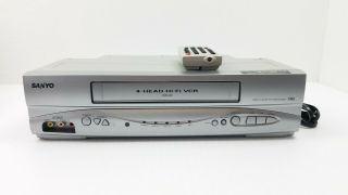 Sanyo Vwm - 950 4 Head Hi - Fi Stereo Vcr Vhs With Front A/v Inputs W/ Remote