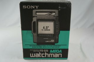 Vintage Sony Watchman Fd - 525 Black White Tv Radio Nib