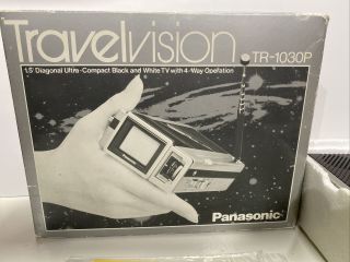 1984 Panasonic Travelvision Tr - 1030p Portable Analog B&w Tv - Tested/works