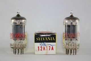 Matched Pair 2 Sylvania Red Label 12ax7a Ecc83 Test Very Strong 106 - 112 Nos