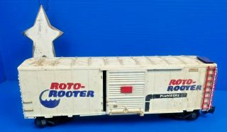 Aristo Craft G Scale " Roto Rooter " Hand Painted Train Box Car - Great Patina
