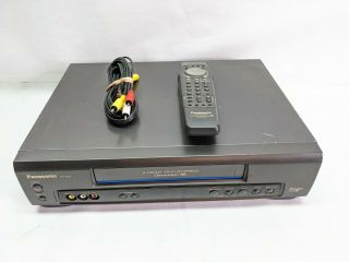 Panasonic Pv - 7451 Vhs Vcr Video Cassette Player 4 - Head Remote & Av Cables