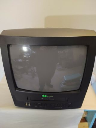 EMERSON 13 INCH TV W/ VCR VHS EWC1302 RETRO GAMING - NO REMOTE - 2