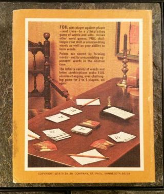 Foil [Card Game]; Stimulating Game Of Words ' n Wits For All Ages - Vintage 1970 2