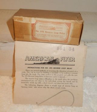 American Flyer 695 Reverse Loop Relay Box Only & Instructions