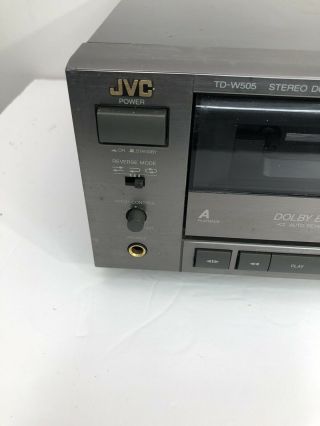 JVC TD - W305 Dual Tape Cassette Deck Player Recorder Auto Reverse HX PRO. 3