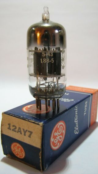 One 1955 GE 12AY7 GRAY PLATES tube - TV - 7D tests @ 58/52,  min:32/32 3
