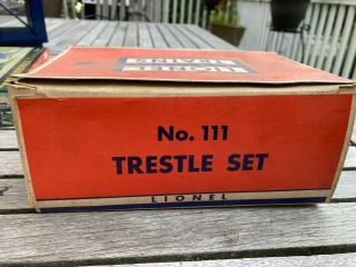 Lionel Train No.  111 Vintage Train Trestle Set W/original Box Black C - 8