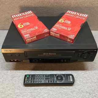 Sony Slv - N51 4 - Head Hi - Fi Stereo Vcr Vhs Player Recorder W/ Remote & Blank Tapes