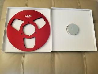 Red Akai Nab Aluminum Take - Up 10.  5 " Metal Reel For 1/4 " Tape Made In Usa.