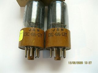 2 Nos Rca Jan Crc 6v6gty/6v6 Vacuum Tubes,  2 D Getter,  Military,  1955,  Tv7