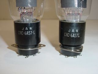 2 Vintage NOS 1952 RCA JAN CRC 6AS7 - G 6080 5998 Matched Amplifier Tube Pair 3