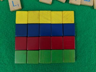 Scrabble RPM Wood Blue Letters Color Tiles Game Crafts Set 96 2