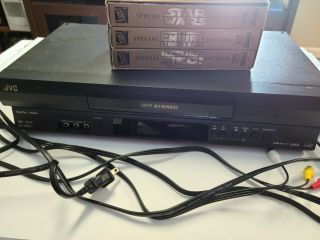 Jvc 4 - Head Hi - Fi Vhs Player/recorder And Has Cables,  No Remote.