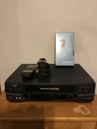 Philips Magnavox Vrz360 At02 Vhs Video Cassette Recorder - 4 Head - Hi - Fi W Remote