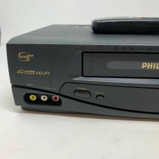 Magnavox Philips VHS HQ 4 Head VCR VRA631AT22 Recorder Player With Remote 3
