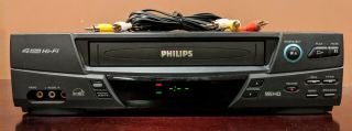Phillips Vr620cat21 Hi - Fi Vhs Recorder 4 Head Player W Av Cable &