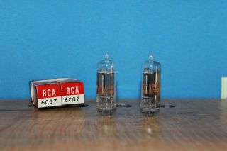 Radio Tubes 6cg7 6fq7 Rca Clear Top Nos Matched Pair