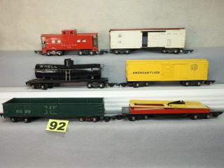 Set Of Six American Flyer S Scale Link Coupler Freight Car Ready To Run