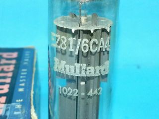 MULLARD EZ81 6CA4 VACUUM TUBE VALVE MADE IN ENGLAND D GTR 1964 TEST PERFECT 2