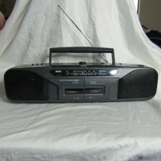 Rca Model Rp - 7770a Am/fm Stereo Radio Dual Cassette Recorder Boom Box