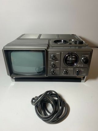 Vintage Magnavox 1984 Portable Tv Radio E60846 Gray Rare Euc