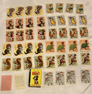Vintage 1950’s Animal Rummy Card Game Mini Whitman Publishing Co Complete Game