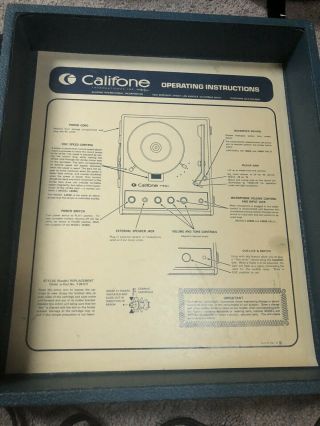Califone 1420K Vintage Record Player Turntable 3