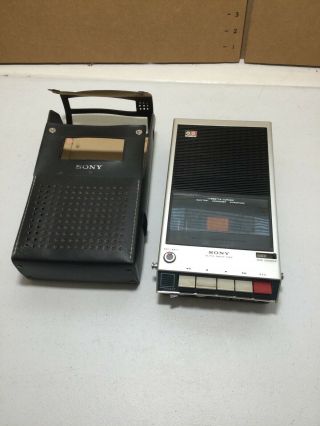 Vintage Sony Tapecorder Cassette Player/recorder With Cover,  Model Tc - 110b