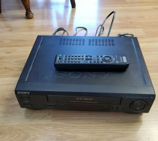 Sony Slv - 679hf Vcr Video Cassette Recorder Vhs Player W Remote Parts