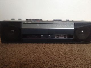 Vintage Sony Cfs - W301 Dual Cassette Recorder Am/fm Radio Soundrider