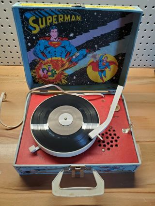 Vintage Superman 1978 Record Player Sp - 19 Dejay And Plays 45s