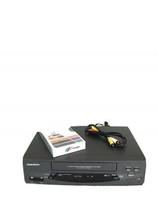 Daewoo Dv - T8dn 4 Head Hi - Fi Video Cassette Recorder Vcr Vhs Player Av Cables