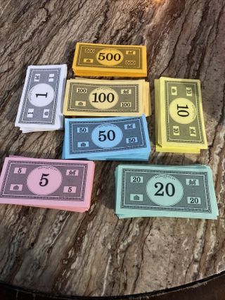 MONOPOLY Game Money Replacement Money Crafts homeschool math 2