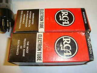 One Matched Pair 6sn7gtb Tubes,  Wide Black Plate,  Rca