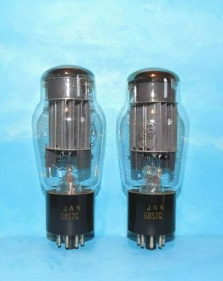 2 Rca Jan 6as7g Tubes Support Rods Halo Getter 3 Mica