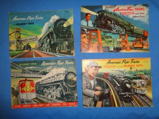 4 American Flyer Postwar Catalogs: 1951,  1952,  1953 & 1954