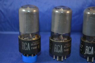 Strong Testing Match Quad Of RCA Dark Glass 6V6 Audio Vacuum Tubes TV - 7 3