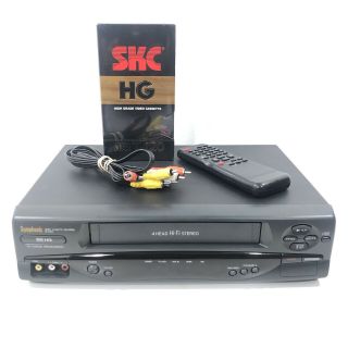 Symphonic Se436d Vcr Video Cassette Recorder 4 - Head Hifi Vcr Player With Remote