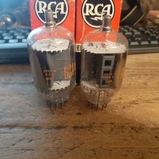 2 Vintage Nos Rca 6jb6a Sweep Tubes Test Great Matching Code Dates Ham Radio