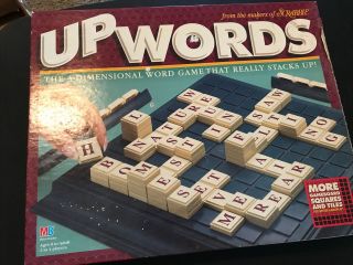 Vintage Upwords 3d Word Game By Milton Bradley With 10x10 Grid.  Complete