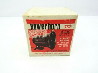Vintage Realistic Power Horn Speaker Model 40 - 1236a 5in All Weather Pa Music
