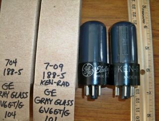 2 Strong Matched Ge Made Gray Glass 6v6gt/g Tubes - 104 & 101